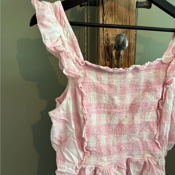 26.) Old Navy / Gingham / Pink & White / Smocked Top - Picture 2 of 5